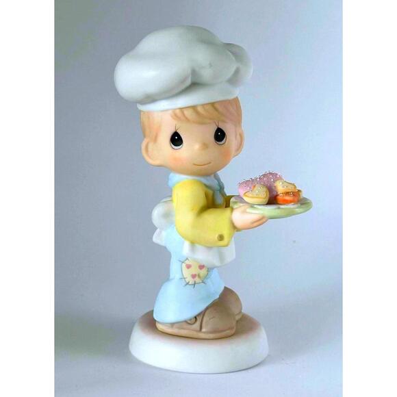 Precious Moments Other - Precious Moments Little Chef Baking Heart Shape Cookies